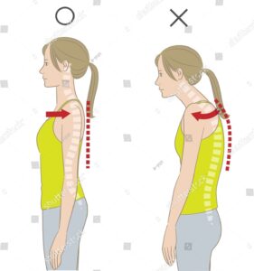 Poor Posture with rounded shoulder